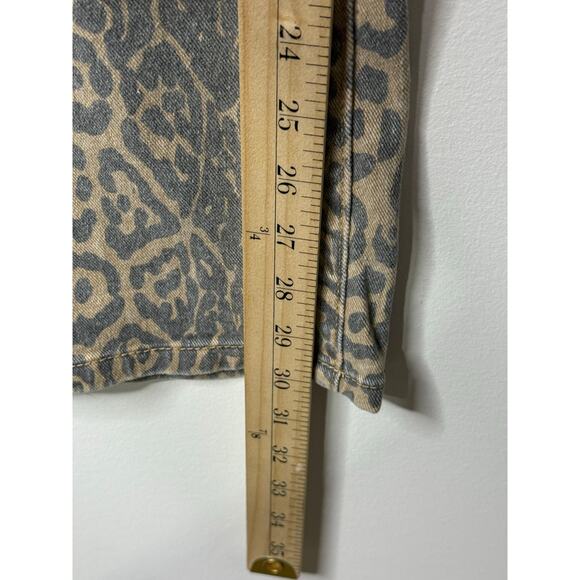 NEW Disclosure Leopard Print Jeans Women 30 Brown Gray Baggy Neutral Viral - Picture 7 of 8